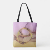 Tote Bag Motions Abstraites Art moderne rose or fractal (Dos)