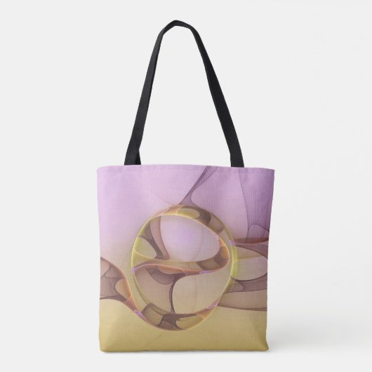 Tote Bag Motions Abstraites Art moderne rose or fractal (Dos)