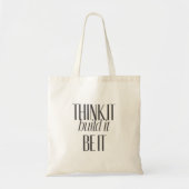 Tote Bag Motivation Gras Typographie Noire Créatifs (Devant)