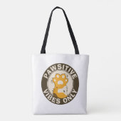 Tote Bag Motivational Cat Pawsitive vibes only Fun Paw (Dos)