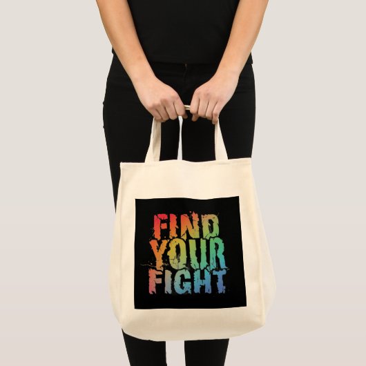 Tote Bag Motivational Find Your Fight Quote Art (Devant (produit))