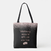 Tote Bag Motivationnel Boss Lady Rose Parties scintillant O (Dos)