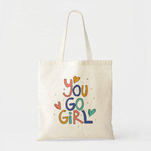 Tote Bag Motivationnel Une fille Cool You Go Girl Clipart G
