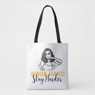 Tote Bag Motivationnelle "Travaille dur, Travaille dur"