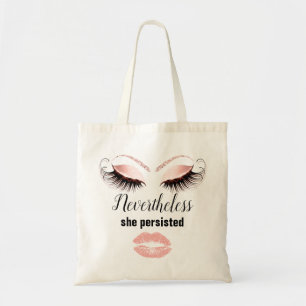 Tote Bag Motiver Lashes Maquillage Kiss Lips Rose personnal