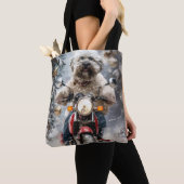 Tote Bag Moto à chiens Havanais Noël (De près)