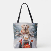 Tote Bag Moto à chiens Labrador Noël (Dos)