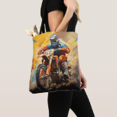 Tote Bag Motocross Action Sport Peinture Art Décor Abstrait (De près)