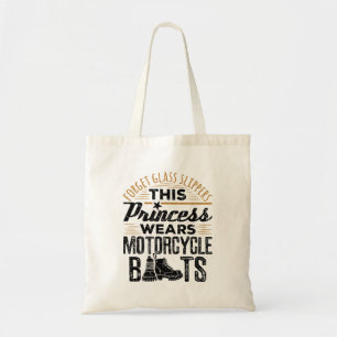 Tote Bag Motorcycle Biker Princess Wears Motorcycle Boots