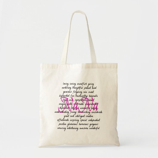 Tote Bag Mots pour NaNa (Devant)