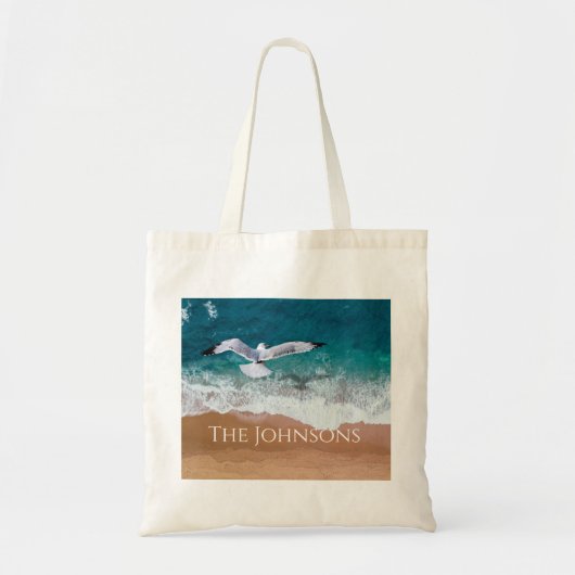 Tote Bag Mouette au-dessus de la mer (Devant)