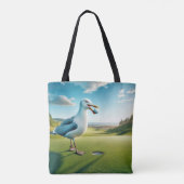 Tote Bag Mouette avec balle de golf dans son bec (Dos)