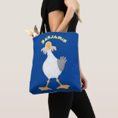 Tote Bag Mouette drôle avec frites dessin animé (De près)