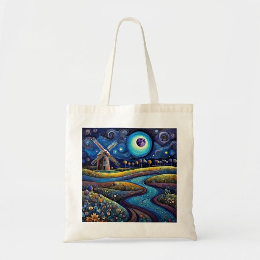 Tote Bag Moulin à vent la nuit 4 (Devant)