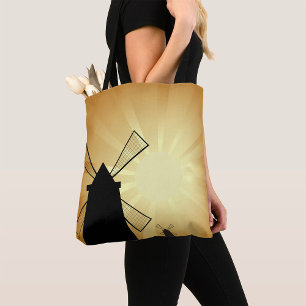 Tote Bag Moulins à vent au lever du soleil