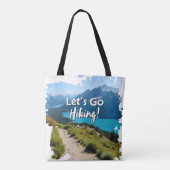 Tote Bag Mountain Lake Let's Go Randonnée (Dos)