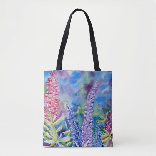 Tote Bag "Mountain Lupines" Fourre-tout à l'épaule (Devant)