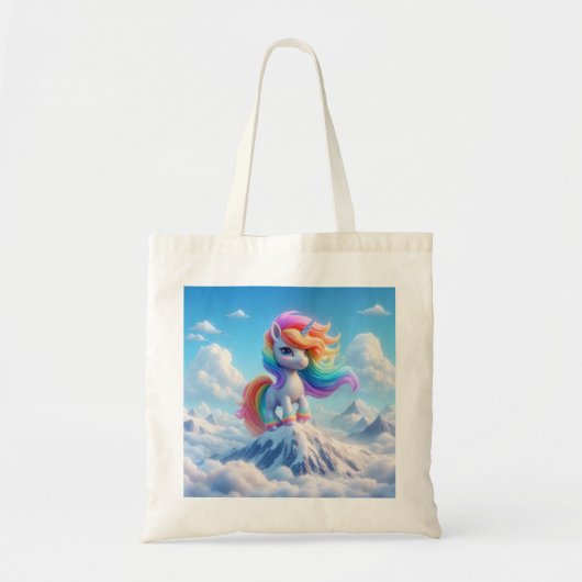 Tote Bag Mountain Magic Rainbow Unicorn (Devant)