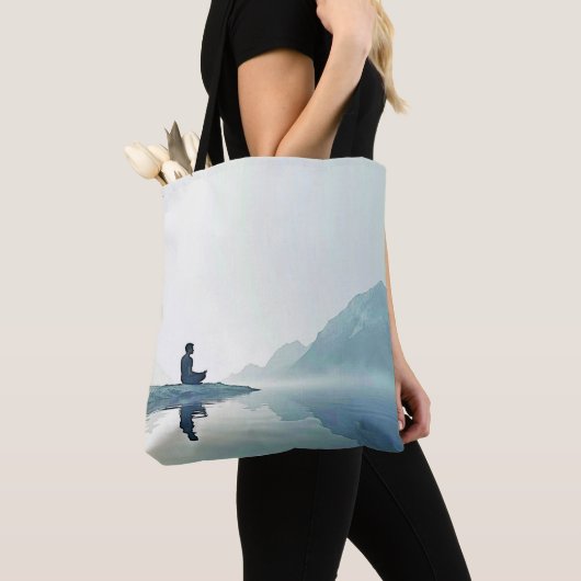 Tote Bag Mountain Zen Conception pacifique de méditation (De près)