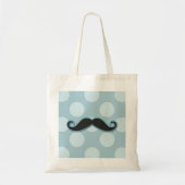 Tote Bag Moustache Bleue, Moustache Curl, Stache, Pois (Devant)