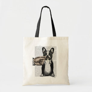 Tote Bag Moustache de bouledogue français et de doigt
