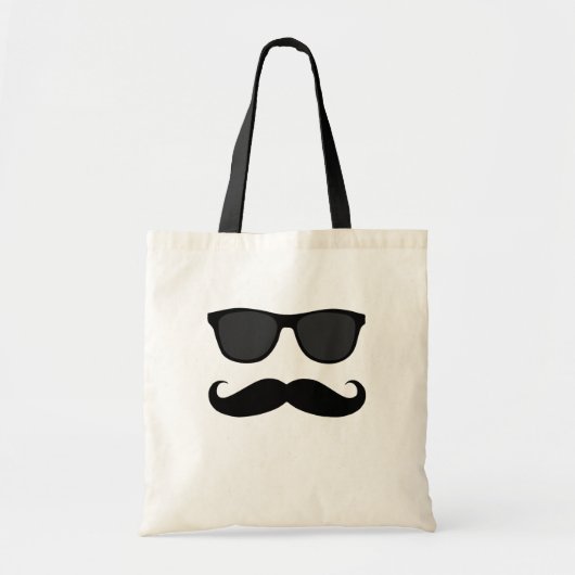 Tote Bag Moustache et cadeau noirs d'humeur de lunettes de (Devant)