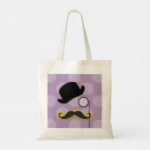 Tote Bag Moustache, Moustache, Stache, Monocle, Casquette B (Dos)