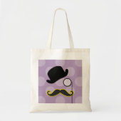 Tote Bag Moustache, Moustache, Stache, Monocle, Casquette B (Devant)
