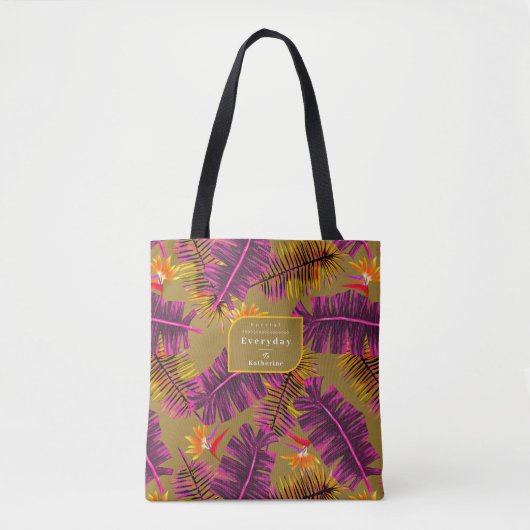 Tote Bag Moutarde Palm Paradise (Devant)