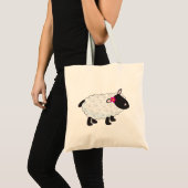 Tote Bag Mouton Noir Avec Laine Blanche (Devant (produit))