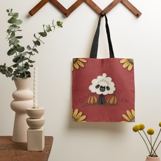 Tote Bag Moutons Et Fleurs
