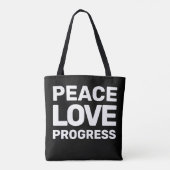 Tote Bag Mouvement Hands Off Protestez Paix Amour Progrès (Dos)