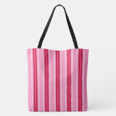 Tote Bag Moyens du siècle moderne rayures, rose et bordeaux (Dos)