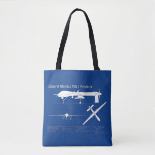 Tote Bag MQ-1 Predator UAV- Plan d'avion ABD