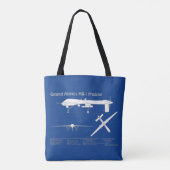 Tote Bag MQ-1 Predator UAV- Plan d'avion ABD (Dos)