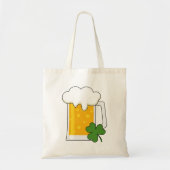 Tote Bag Mug de bière irlandaise avec Shamrock Clover (Devant)