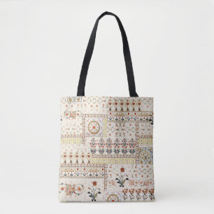 Tote Bag Mughal Floral Paisley : Ethnic Digital Elegance.