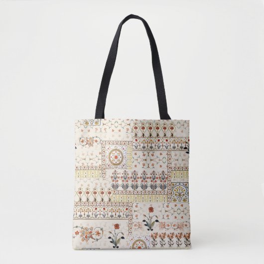 Tote Bag Mughal Floral Paisley : Ethnic Digital Elegance. (Devant)