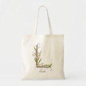 Tote Bag Muguet élégant monogramme L Nom personnalisé (Devant)