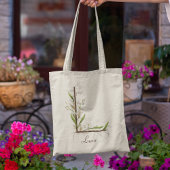 Tote Bag Muguet élégant monogramme L Nom personnalisé
