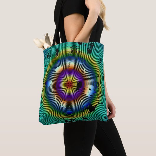 Tote Bag Multicolor entouré d'art Abstrait (De près)