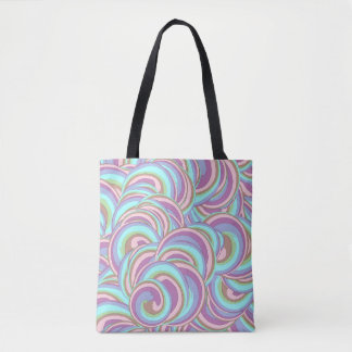 Tote Bag Multicolor Swirls Pattern