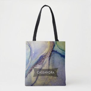 Tote Bag Multicolore Abstrait Liquide Art & Or