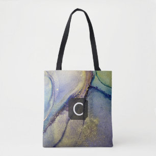 Tote Bag Multicolore Abstrait Liquide Art & Or