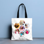 Tote Bag Multiphoto Collage moderne Nom personnalisé
