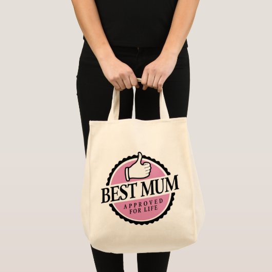 Tote Bag Mum approved for life pink bag (Devant (produit))