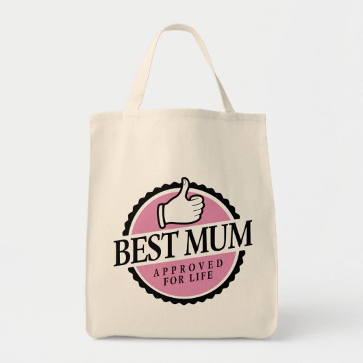 Tote Bag Mum approved for life pink bag (Devant)