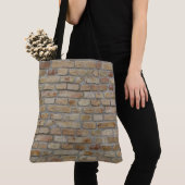 Tote Bag Mur de briques brunes Un design original (De près)