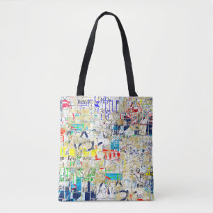 Tote Bag Mur de rue de graffitis. Grunge wallart, rue, dos