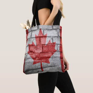 Tote Bag Mur du drapeau du Canada